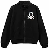 United Colors of Benetton Giacca M/L 3j68c504n Sudadera sin Capucha, Negro, 160 cm Niñas y niñas