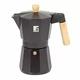 Bergner CAFETERA 6 TAZAS 17X10X20.5CM ALU IND CHARCOAL BG