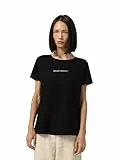Armani Exchange Siete montañas mágicas para mujer, logotipo de hoja en relieve, corte regular, negro, XS, Negro, XS, Negro, XS