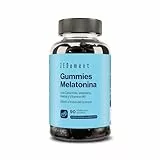 Gummies Melatonina, 1 mg | con Camomila, Valeriana y Melisa | 90 Melatonina Gummies (suministro para 3 meses) | Sabor Natural a Frutos Rojos | Libre de Gelatina, Vegetariano, Sin Gluten | Zenement