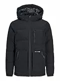 JACK&JONES JUNIOR JJEOTTO Puffer Jacket SN JNR Chaqueta Acolchada, Black/Print:Asphalt, 128 para Niños