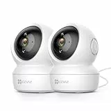 EZVIZ C6N (2-Pack) Cámaras Vigilancia WiFi Interior 360º, 1080P Camara Vigilancia Bebé/Mascotas, Visión Nocturna, Audio Bidireccional, Detección de Movimiento, Control Remoto, Compatible con Alexa