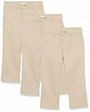 Amazon Essentials Pantalones Chinos de Uniforme de Corte Recto y Frente Plano Niño, Pack de 3, Marrón Caqui Claro, 11 años
