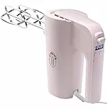 Bestron - Batidora eléctrica para cocina, batidora de mano potente con 6 velocidades, función turbo y pantalla LCD, viene con 2 batidores y 2 ganchos amasadores, peso ligero de 1 kg, color: rosa