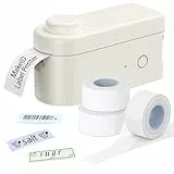 Makeid Etiquetadora con 3 Rollos de Cinta | Impresora de Etiquetas Portátil | con Cinta de Etiquetas de Plástico Blanco, Oficina o para el hogar, Compatible con iOS y Android