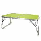 AKTIVE Mesa playa plegable, Mesa baja playa, 60x40x25 cm, color verde, estructura de metal, tablero de madera, mesa plegable camping pequeña, cierre de seguridad (52811)