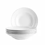 MÄSER, Serie Barca - Juego de platos de pasta para 6 personas, platos para pasta de porcelana, sencillo, elegante, atemporal, porcelana, color blanco