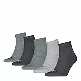 PUMA Unisex Quarter Plain, Calcetines Unisex adulto, gris antracita/l Mel Grey/m Mel Grey - New, 39-42