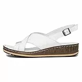 Hush Puppies Elena, Sandalias con cuña Mujer, White, 40 EU