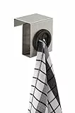WENKO Percha de cocina Push, Acero inoxidable, 5 x 6 x 4 cm, Plata mate