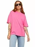 JJXX Jxandrea Ss Every Logo Camiseta Noos, Camiseta Mujer, Carmine Rose/Print: Logotipo Magenta Jjxx, L