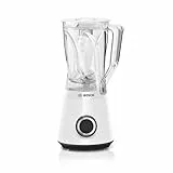 Bosch VitaPower Serie 4 MMB6141W Blender con cuchillas de acero inoxidable de alta calidad, cuenco mezclador Tritan de 1,5 l, piezas lavables en lavavajillas, 30.000 rpm, 1200 W, color blanco