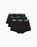 EMPORIO ARMANI 3-Pack Trunk Bañadores Ajustados para Hombre, Black/Black/Black, M
