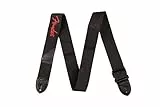 Fender Correa para Guitarra, Poliéster con Logo Rojo, Ajustable 33”-53”, Negro