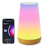 Auxmir Lámparas de Mesita de Noche WiFi, Lámpara de Mesa LED, Compatible con Alexa y Google Home, Luz Nocturna 256 Colores, Control Táctil y App Tuya Smart/Smart Life, Solo 2,4 GHz