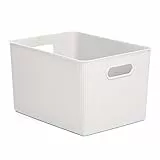 Tatay Caja Organizadora Rectangular Baobab, 22L de Capacidad, de Polipropileno, Libre de BPA, Color Blanco Pergamón, Medidas 29.4 x 38.5 x 23 cm