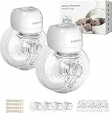 KISSBOBO Sacaleches Electricos, Sacaleches manos libres doble, extractor de leche materna, Bajo Ruido Recargable Inalámbrico 3 Modos 9 Etapas Sacaleches con 21mm/24mm (Blanco 2 Piezas)