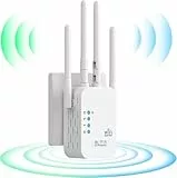 Repetidor WiFi, Amplificador Señal WiFi 1200Mbps Extensor WiFi Doble Banda 5 GHz y 2.4 GHz, WiFi Amplifier Repetidor con Puerto Ethernet, Cobertura de 360° Compatible con Todos los routers Wi-Fi