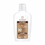 Ecran Sunnique - Leche Protectora Solar Broncea+ FPS 50, Protección Media UVB y UVA, Activa el Bronceado Natural, Sin Autobronceador, con Tecnología PureBronze, Resistente al Agua - 200 ml