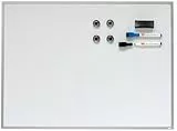 Nobo Pizarra Magnética Pequeña de Pared, Marco de Aluminio, Borrado en Seco, Para Casa y Oficina, Incluye Rotuladores, Imanes, Almohadillas de Montaje y Borrador, 585 x 430 mm, A2, Blanco, 1903777
