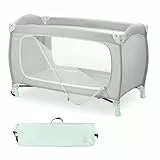 Hauck Sleep N Play Go Plus Cuna de Viaje Con Ruedas, Parque Infantil Desde el Nacimiento, Bolsa de Transporte, Plegable Con Apertura XL - Dusty Mint