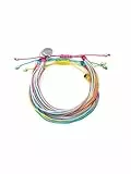 SINGULARU - Pack 3 Pulseras Color Rainbow. Acero y Cordón. Joyas Para Mujer.