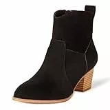 Amazon Essentials Botines Vaqueros con Tacón Apilado Mujer, Negro, 38 EU