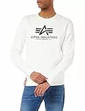 Alpha Industries Basic Swt Sudadera de Manga Larga, Blanco (White-09), XL para Hombre