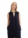 TOM TAILOR Blusa básica sin Mangas para Mujer en Forma de A, 30025 – Azul Marino Midnight Blue, 34
