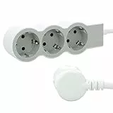 LEGRAND Regleta de enchufes, Enchufe múltiple con 3 Tomas de Corriente, Cable 1,5m, Color Blanco/Gris Claro 694549