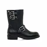 MTNG Botines Planos Mujer Botines Planos Bruna 59832 Mujer | Botines Planos Casual | Cierre con Cremallera | 58220 | Trap Negro