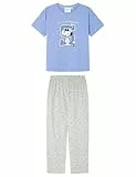 Women'secret Pijama de Manga Corta y pantalón Largo Colección Multilicense Campus, Blue Print, XS para Mujer