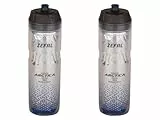 ZEFAL Pack Arctica 75 - Lote de 2 bidones para bicicleta 750ml - Bidon Ciclismo Isotermico - Inodoro e impermeable, botella deportiva sin BPA, Plata/Azul, 2 x 750ml