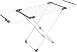 Vileda Surprise Tendedero Extensible de acero y aluminio, espacio de tendido de 11 hasta 20 metros, soporte para artículos pequeños, medidas abierto 110-187 x 61 x 94 cm, color blanco