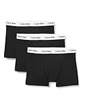 Calvin Klein Pack de 3 Calzoncillos Bóxer para Hombre Algodón Elástico, Negro (Black), L