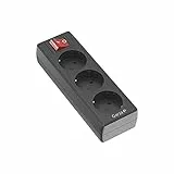 Garza Power - Regleta de 3 enchufes | Sin Cable | con Interruptor | Ladrón múltiple | Protección infatil | Color Negro