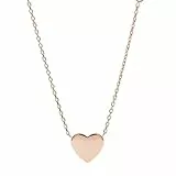 Fossil Collar Para Mujer Vintage Iconic, 40.6 Cm + 5.1 Cm / W:10mm Collar De Acero Inoxidable Rosa Dorado, JF03081791