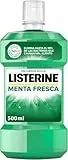 Listerine Menta Fresca (1 x 500 ml), enjuague bucal con flúor, colutorio bucal con 24 horas de protección, elixir bucal mentolado para un aliento fresco duradero