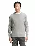 TOM TAILOR 202212 Strickpullover Crewneck Jersey para Hombre, Gris (14427 - Light Soft Grey Melange), XL