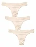 Iris & Lilly Tanga Mujer, Pack de 3, Arena, 42