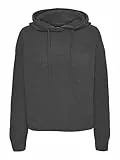 VERO MODA Vmneat LS Hood Boo-Sudadera con Capucha Jersey de Punto, Asfalto, L para Mujer