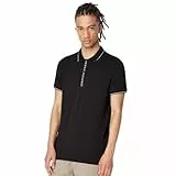 Armani Exchange Hidden Buttons, Stretch Cotton Polo, Negro (Black 1200), Large para Hombre