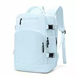 Para mochila Ryanair 40 x 20 x 25, equipaje de mano 40 x 20 x 25 para Ryanair,Mochila de viaje avión equipaje de mano para varias compañías aéreas con orificio de carga y bolsillo antirrobo, azul