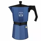 Cecotec cafetera Italiana MokClassic 600 Blue. Fabricada en Aluminio Fundido, Apta para Todo Tipo de cocinas, para 6 Tazas de café