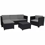 Shaf - Manhattan | Set Muebles de Jardin de Color Grafito | Fabricado en España con Materiales Reciclados