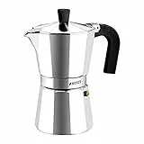 Monix Vitro Express Cafetera de aluminio 6 tazas, apta para todo tipo de cocinas excepto inducción