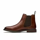 Clarks Premium Botas Jaxen Easy Chelsea para hombre, cuero marrón, talla 42, marrón (Tan Leather), 42 2/3 EU