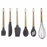 BERGNER Bake Lovers - Juego De 6 Utensilios De Cocina de Silicona - Cabezal De Silicona - Batidor + Cuchara Ranurada + Cepillo/Pincel + Cuchara Sólida + Espátula + Rascador