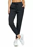 Libin Pantalones Deportivos Mujer Pantalón de Chándal con Bolsillos Elásticos Transpirables para Correr Gimnasio Deportes Jogging Casual, Negro L