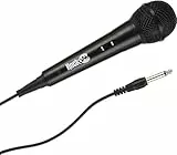 Micrófono de karaoke de Rockjam Karaoke con cable de micrófono dinámico unidireccional con cable de tres metros - Negro